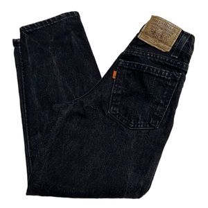 Vintage 550 orange tab black denim jeans size 8